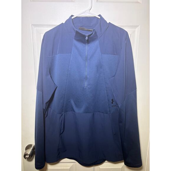 Under Armour Coldgear fitted Pullover Mens Size L** Navy Blue 1/4 Zip - Picture 7 of 7